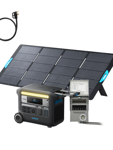 Anker SOLIX F2000 + Home Backup Kit (Transfer Switch + Cable) + 400W Solar Panel High Quality