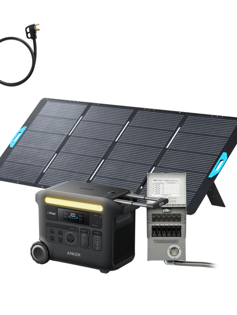 Anker SOLIX F2600 + Home Backup Kit (Transfer Switch + Cable) + 400W Solar Panel Best Buy