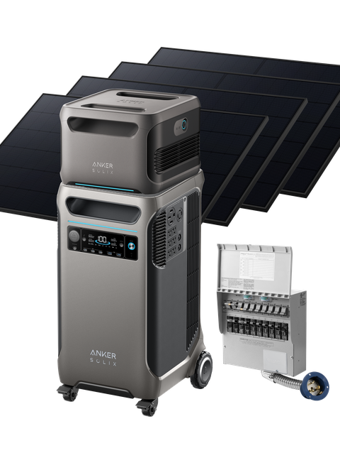 Anker SOLIX F3800 + Expansion Battery + Home Backup Kit (Transfer Switch + Cable) + 4× 405W Rigid Solar Panels On Sale