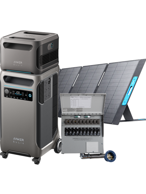 Anker SOLIX F3800 + Expansion Battery + Home Backup Kit (Transfer Switch + Cable) + 400W Solar Panel For Sale