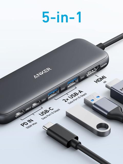 Refurbished Anker 332 USB-C Hub (5-in-1) New Arrival